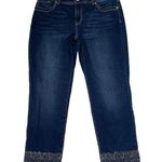 Chico's So Slimming By Womens Jeans Size 0.5 Capri Jeweled Ankles Blue 31X27 Photo 0