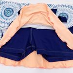 Sofibella Pleated Fringe Layered Skort Marina Blue Print Athletic Skirt Size XL Photo 2