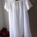 Radcliffe vintage coquette nightgown nightie lingerie bow lace in white/ivory and blue size large. Photo 0