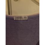 Oysho Lavender Waffle Knit Flutter Sleeve V Neck Top Women's Size S Photo 1