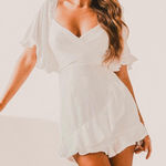 Selfie Leslie  whimsy coquette ruffle Hem Dress White Soft-Girl Bridal Mini XS Photo 0