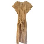 Cleobella  Odelia cotton ruffle beige printed boho dress small Photo 4