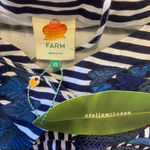 Farm Rio  Striped Mini Dress Embroidered Birds Toucan Linen Cover Up XS Photo 5