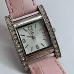 Faded Glory  ladies silver tone Quartz analog rhinestones 22mm watch runs Photo 1