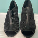 Black Faux Suede Cutout Slingback Block‎ Heel Size 8. S Photo 0