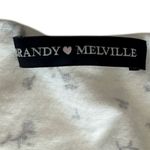 Brandy Melville  White with Black Flowers Short Sleeve Top Photo 2