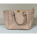 Michael Kors Light Pink Mauve Leather Gold Studded Designer Satchel Bag Handbag Purse Pocketbook 🎀 Photo 1