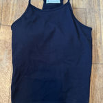 LASLULU Womens Sports Bra Seamless Long Crop Tank Racer Back Spaghetti Strap S Black Photo 0