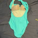 La Blanca  Turquoise One Piece Swimsuit slimming ruched size 12 Photo 2