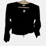 Ultra Flirt Women Junior LX Top Black Long Sleeve V Photo 8