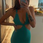Beginning Boutique Teal Cutout Mini Dress Photo 0