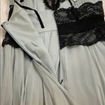 Marchesa Notte Silk Chiffon Slip Dress Formal Evening Gown Womens 8 Lace Trim Blue Photo 10