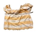 American Eagle Yellow Striped Off the Shoulder Cropped Blouse Photo 7