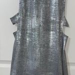 Libby Story Metallic Silver Cutout Dress Photo 0