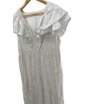 Roller Rabbit Lurex Ondine V-Neck Cap Ruffle Sleeve A-Line Midi Dress Length Photo 7