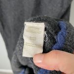 Free People  Wool Knit Fair Isle Sweater Dress Teal Blue Charcoal Gray Size Large Photo 9