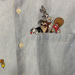 Looney Tunes VTG 1995 Warner Bros  Button Down Shirt Sz Large Kids or Small Women Photo 2