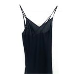 Sam Edelman  Black Silky Satin VNeck Cross Tank Top Nightgown Slip Dress Photo 2