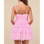 Lulus NWOT  Women's Special Poise Pink Tulle Sleeveless Tiered Mini Dress M Photo 1