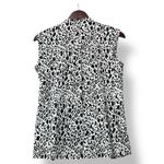 Escada Women Nidra Leopard Print Ruffle Front Sleeveless Button Blouse Top Sz XS Black Photo 1