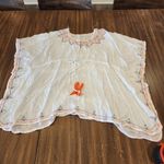 Beach By Exist Cotton embroidered detail swim cover up top one size Photo 0