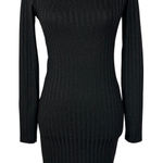H&M Ribbed Bodycon Dress Long Sleeve Mini Dress Casual Black Womens Small Photo 0