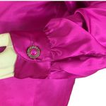 VINTAGE 1990'S JG HOOK SATIN BERRY PINK WRAP BLOUSE (14P) Photo 6