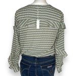 Max Studio New Boho Print Faux Wrap Chiffon Boho Peasant Blouse Long Sleeve Sz M Photo 2