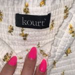 Kourt calypso mini dress on/off shoulder long balloon sleeve woman LARGE floral White Photo 3