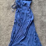Lulus Denim Blue Wrap Maxi Dress Photo 0