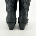 Guess By Marciano Cowboy Boots Size 8.5 Short Ankle Laser Lace Cutout Dark Gray Photo 3
