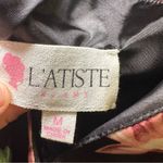 L'ATISTE L’atiste Black/Pink Floral Print Sleeveless Bell Bottom Jumpsuit M Photo 1