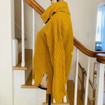 Anthropologie  MOTH Ribbed Turtleneck High-Lo Hem Sweater Slit Sides Pullover Photo 7