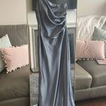 Revelry Jade Satin Dress Blue Size 4 Photo 6