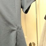 FIGS Gray Fitted Short Sleeve Notched Collar Blouse. Scrubbed top Photo 5