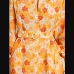 Charlie Holiday Amber Orange 70s Floral Belted Shirt Dress 4 Photo 2