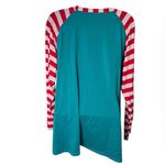 DREAGAL Christmas Santa Face Raglan Tee Striped Long Sleeve Graphic Green 3XL Size undefined Photo 1