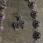 Matching Set Silver Red & Purple Jewelry Set Photo 2