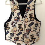 Looney Tunes VTG 1994 Tweety Daffy Duck Tapestry Vest Retro Cartoon Sz O/S Photo 0