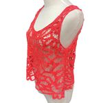Verty Women's Sleeveless Open Work Lace Layering Tank Cami Cropped Top Sz M / L Photo 2
