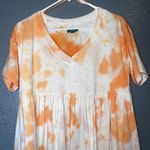 Wild Fable Women’s Tie-Dye Babydoll Dress Size Small – Orange & White Short Slee Photo 1