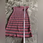 AMBIANCE Y2K Strapless Tube Top Ribbed Striped Bodycon Mini Dress Sz S EUC Red Photo 6