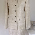 Vintage union label Herbert Grossman suit set womens size 6 beige textured White Photo 0