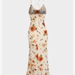 Zaful Women Summer Floral Spaghetti Midi Dress Sexy V Neck Sleeveless White Size 4 Photo 4