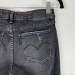 Levi's Levi’s 711 Skinny Crop Black Denim Distressed Raw Hem Jeans Sz 26 Photo 6