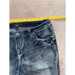 Cato Women's Bootcut Blue Denim Jeans Cross Embroidery Size 12 Photo 7