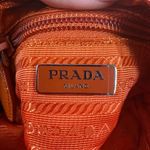 Prada  Tessuto Nylon Wristlet Pouch Bag Orange Sombreros Cactus Colorful Festive Photo 3