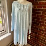 Miss Elaine Long Sleeve Ruffles Light Blue Polka Dot Nightgown House Dress Cozy Size 1X Photo 3