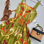 ZARA  Green and Red Midi Dress Photo 1