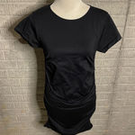 Blanqi Maternity Everyday Black Short Sleeve Ruched MIDI Dress Size M/L Size M Photo 0